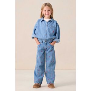 Sissy-Boy - Denim Blouse - Blauw - Hartjesborduursel