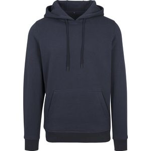 Build Your Brand Heren Zware Pullover Hoodie (Marine)