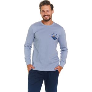 Doctor Nap Heren Pyjama Winter Lange Mouw Lange Broek Mountain Sky Blue PMB.7139 L
