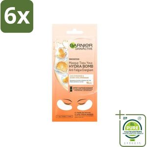 Garnier - SkinActive - Tissue Oogmasker - Sinaasappel - 1 Gezichtsmasker - Voordeelverpakking - 6 stuks - Oogmasker - Vermoeide ogen