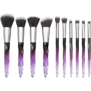 Make-up kwasten set paars 10-delig