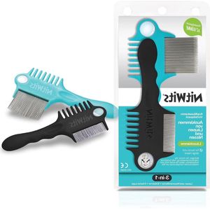 Luskam voor kinderen en volwassenen (2 stuks) - 3-in-1 metalen luizen en nissenkam met haarontwarder en vergrootglas