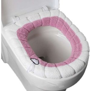 Bovista Wc Bril Hoes - Toiletbril Cover - Toiletbril - Wc Deksel - Wasbaar - Verwarmde Wc Bril - (Niet Elektrisch) - Zacht - Wolk - Roze