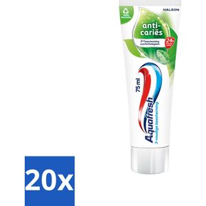 20 x Aquafresh Tandpasta Anti-Caries 75 ml - Tandpasta Anti-cariës - Gaatjes Bescherming - Fluoride Tandpasta - Suikerzuur Bescherming - Gezond Tandvlees
