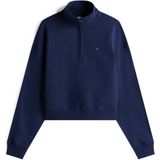 Tommy Jeans Trui Tjw Bxy S Flag 1/4 Zi Dw0dw21589 C1g Dark Night Navy Dames Maat - XXS