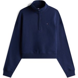 Tommy Jeans Trui Tjw Bxy S Flag 1/4 Zi Dw0dw21589 C1g Dark Night Navy Dames Maat - XXS