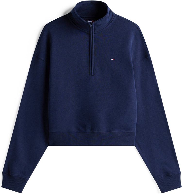 Tommy Jeans Trui Tjw Bxy S Flag 1/4 Zi Dw0dw21589 C1g Dark Night Navy Dames Maat - XXS