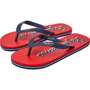 Pepe Jeans Bay Beach Logo Slippers Rood,Blauw EU 41 Man