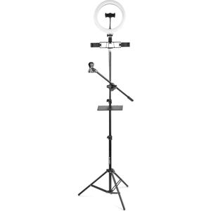 Ringlamp met statief - Vonyx RL25 - Professionele Tiktok lamp - 26cm - 30 lichtstanden - 186cm hoog