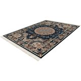 Lalee Oriental Perzisch Vloerkleed - oosters- hoge kwaliteit- hoge dichtheid- franjes- klassieke karpet- handmade look- 240x330 cm blauw beige