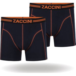Zaccini Cotton Stretch Boxershorts - Blauw - 2 stuks - Heren onderbroeken - Boxer - 95% Katoen - Maat L