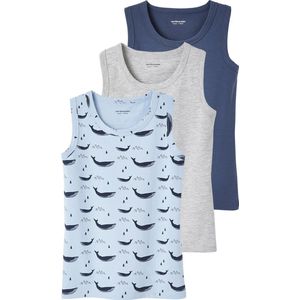 Vertbaudet - Set van 3 Tanktops - Gechineerd Grijs - Jongenshemden