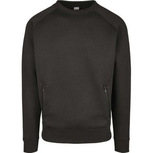 Urban Classics - Raglan Zip Pocket Crewneck sweater/trui - M - Zwart