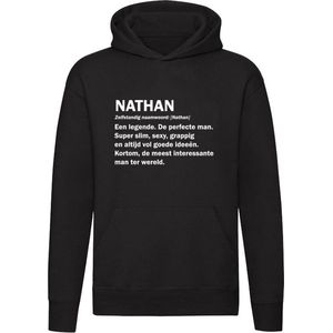 Nathan grappige Hoodie | verjaardag | cadeau | kado | Unisex | Trui | Sweater | Capuchon | Zwart