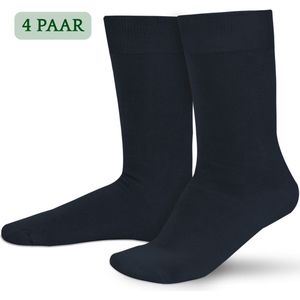 Hipperboo® 4 Paar Bamboe Sokken - Maat 35-38 - Navy Blue - Heren Sokken - Bamboe Kousen