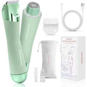 Intiem Scheerapparaat voor Vrouwen - 2-in-1 Elektrisch Pijnvrij Scheerapparaat en Ladyshaver - Nat en Droog Gebruik voor Bikini, Armen en Benen