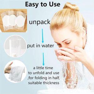 Dolaso Compressed handdoeken Wegwerk handdoeken Draagbare compressed handdoeken Outdoor activiteiten Herbruikbare handdoeken Geschikt voor wandelen Strand zwemmen en reizen 6 stuks