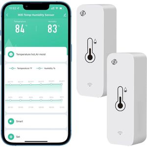 Equivera Weerstation Binnen en Buiten - Hygrometer - Thermometer - Digitaal voor Binnen en Buiten - Luchtvochtigheidsmeter - Geavanceerde Versie