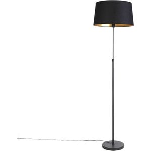 QAZQA parte fl - Klassieke Vloerlamp | Staande Lamp met kap - 1 lichts - H 1730 mm - Zwart - Woonkamer | Slaapkamer