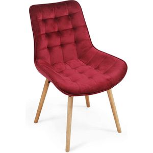 Eetkamerstoel - Eetkamerstoelen - Keukenstoelen - Set van 6 - Rood