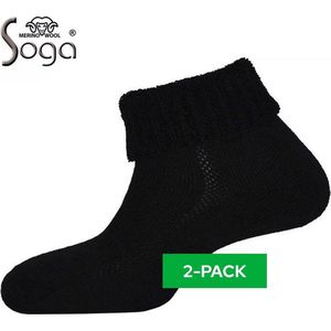 2-Pack Stevige Thermo Sokken Met Merino Wol S29 - Unisex - Zwart - Maat 35-38