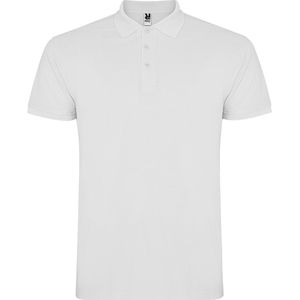 2 Pack Wit heren unisex Polo korte mouwen Star 200 grm merk Roly maat M