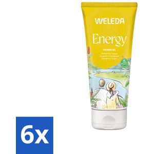 6 x WELEDA - Douchegel Aroma Shower Energy - 200 ml - Douchegel - Energiedos - Natuurlijke Douchegel - Vegan Douchegel - Gember