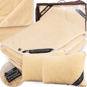 Luxe dekbed- en kussenset van merinowol 160x200cm - warm en anti-allergisch
