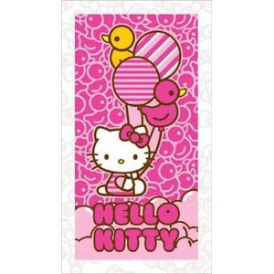 Hello Kitty Balloons Strandlaken - 70x140 cm - Badhandoek Katoen - Roze