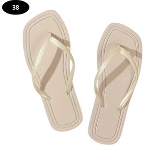 Livano Slippers Dames - Teenslippers - Flip Flops - Comfortabel - Zomer - Khaki 36