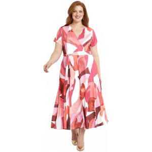 Bedrukte wikkeljurk met ceintuur