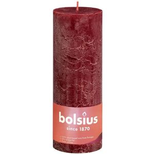 Bolsius Stompkaars Velvet Red Ø68 mm - Hoogte 19 cm - Donkerrood - 85 Branduren