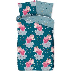 Leuke kids dekbedovertrek Erlijn - 140x200/220 (eenpersoons) - vrolijke en kleurrijke uitstraling - hoogwaardige kwaliteit - heerlijk zacht en soepel - ademend en huidvriendelijk - ideaal voor de kinderkamer