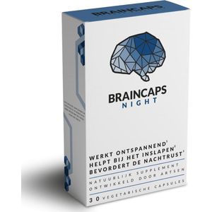Braincaps Night – Melatonine – rustgevend – Slaapmiddel -60 capsules
