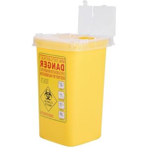 Biohazard Naaldcontainer Wegwerp Tattoo Medische Plastic Doos 1 Liter - Geel