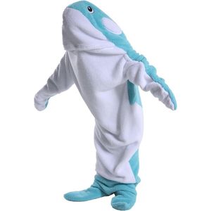 Deken Hoodie met Walvistail, Wearable Cozy Fleece Onesie, Fluffy Sleeping Bag voor Volwassenen