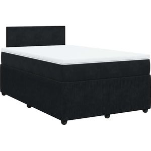 vidaXL - Boxspring - met - matras - fluweel - zwart - 120x190 - cm