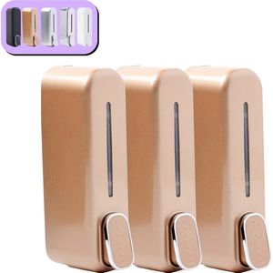 K&G® Shampoo Dispenser - Zeepdispenser - Soap Dispenser - 350 ml - Wandmontage - Brons - 3 Reservoirs