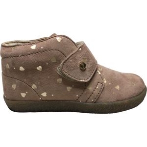 Falcotto - Conte VL - Mt 19 - velcro suede schoenen- gouden hartjes - oud roze