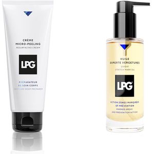 LPG - Endermologie - huidverzorging - combipack - micro-peeling resurfacing cream + stretch mark oil - 1x200 ml + 1x100 ml