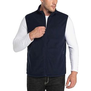 Ultralicht heren fleece vest met staande kraag - Mouwloos fleecejack en gilet met zakken