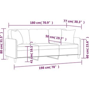 vidaXL-Driezitsbank-met-sierkussens-180-cm-stof-zwart