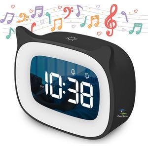 OverSafe® Ace Slaaptrainer voor Kinderen – Slaapwekker met 18 Liedjes – Kinderwekker - Nachtlamp Dimfunctie – Lichtwekker - Tijdloos Design – 2024 Model