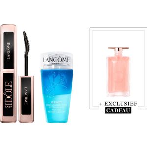 Lancôme 2-Step Wimper Routine Mascara | Make Up Remover + Cadeau - Lash Idôle Mascara Zwart Travel Size & Bi-Facil Oog Make-up Remover 75ml + Idôle 5ml Cadeau