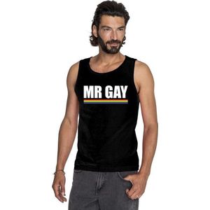 Gay Pride singlet shirt/ tanktop zwart Mister Gay heren - LGBT/ Homo shirts XXL