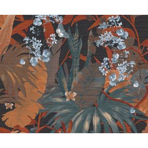 EXOTISCHE PLANTEN BEHANG | Botanisch - oranjerood blauw grijs bruin - A.S. Création Desert Lodge