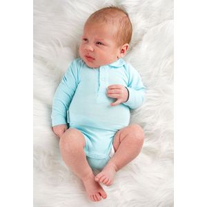 Frogs and Dogs - Polo Romper Basic - Blauw - Maat 68 - Jongens