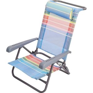 7-positie verstelbare strandvouwstoel met regenboogtextileen