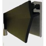 MacLean Aluminium Inbouw Tochtstrip met Zwart Rubber voor Deuren - 18mm x 1m