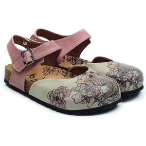 GOBY Clogs met Koi Fish Print – Handgemaakt – Hoge Kwaliteit – Maat 35